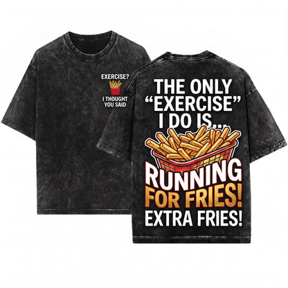Humorous Gym Fitness Workout Joke Exercise Gifts For Him Her Unisex Wash T-Shirt