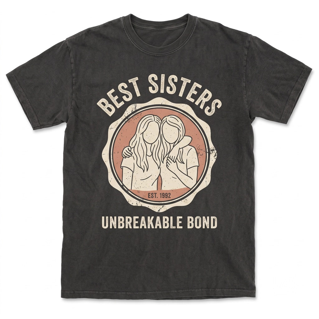 Best Sister Ever Personalized Name Sibling Gift Custom Family Unisex TShirt