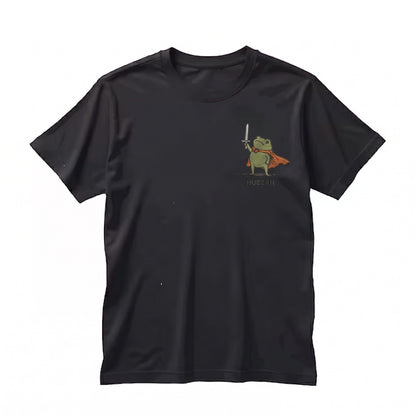 Huzzah Frog Embroidered Sweatshirt, Funny Tabletop RPG Pullover, Renaissance Faire Medieval Fantasy Gamer Crewneck Unisex TShirt