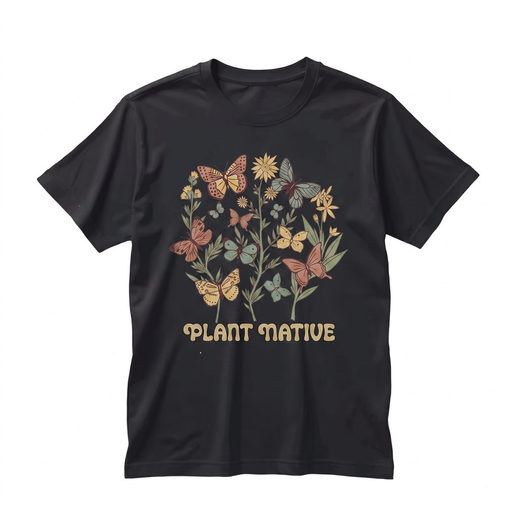 Plant Native Butterfly Gardening Wildflower Eco Friendly Pollinator Nature Lover Gift Unisex TShirt