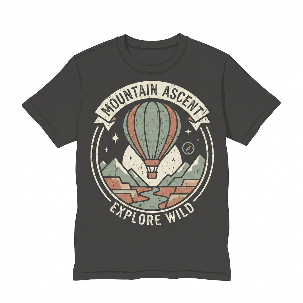 Hot Air Balloon Mountain Sunset Scenic Landscape Colorful Sky Travel Adventure Nature Lover Gift Unisex TShirt
