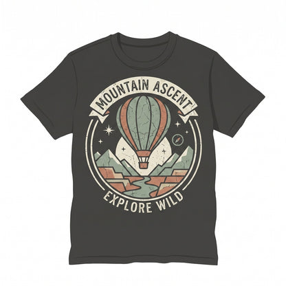 Hot Air Balloon Mountain Sunset Scenic Landscape Colorful Sky Travel Adventure Nature Lover Gift Unisex TShirt