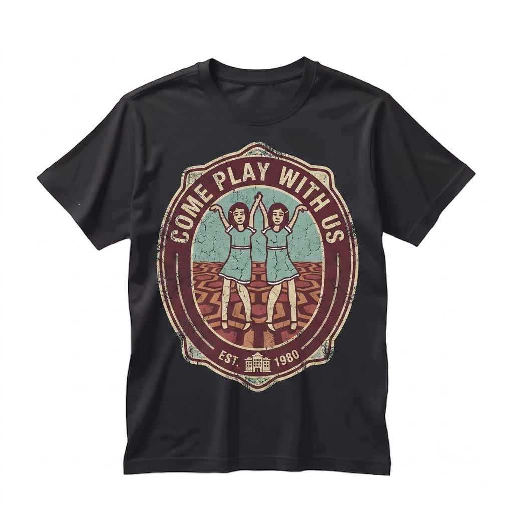 Creepy Twins Haunted Hotel Graphic Scary Cult Horror Movie Fan Unisex TShirt