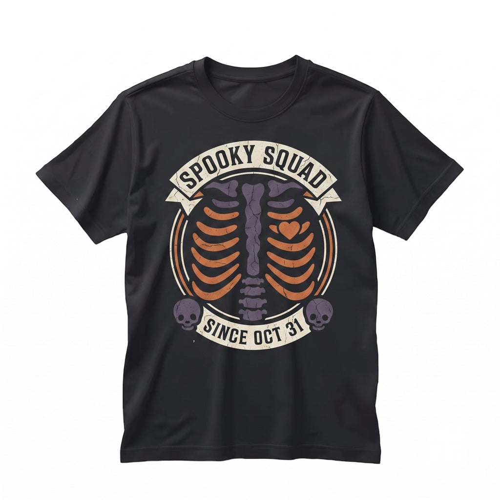Skeleton Halloween Maternity Twin Pregnancy Announcement Spooky Fall Mom Costume Unisex TShirt