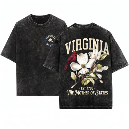 Virginia State Flower Botanical Gardening Travel Gift Mother Girlfriend Unisex Wash T-Shirt
