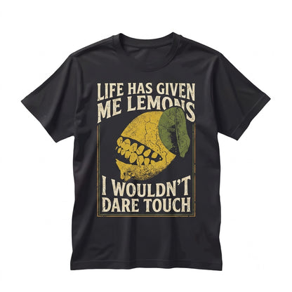 Funny Life Has Given Me Lemons Quote Vintage Japanese Style Graphic Print Unisex TShirt