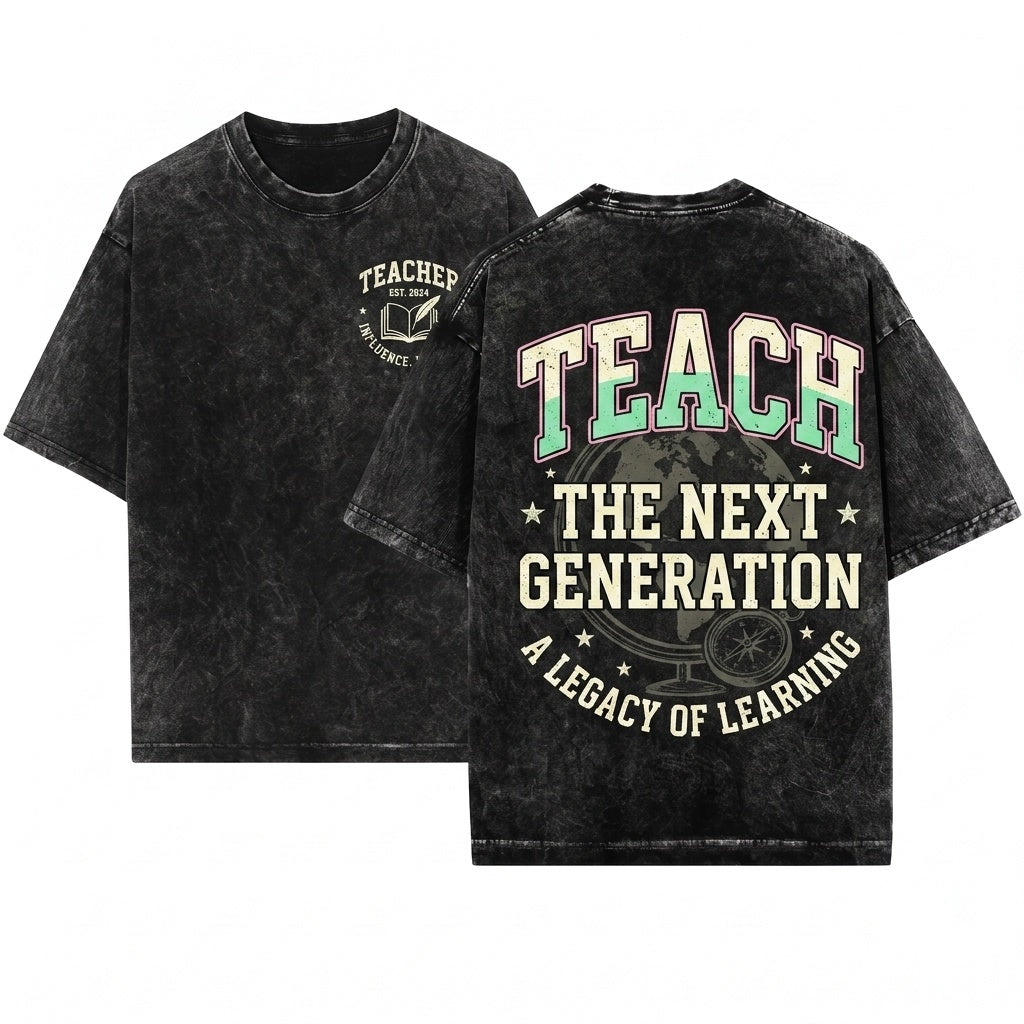 Teach Educator School Classroom Graphic Vintage Gift Unisex Wash T-Shirt