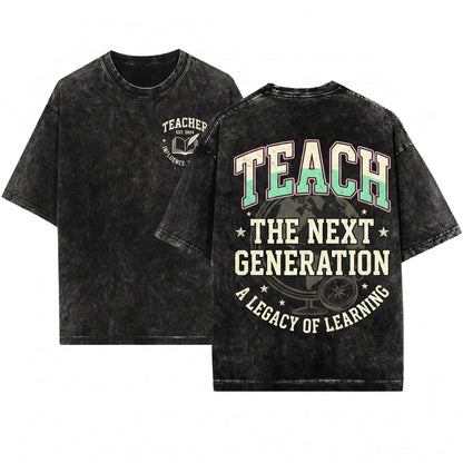 Teach Educator School Classroom Graphic Vintage Gift Unisex Wash T-Shirt
