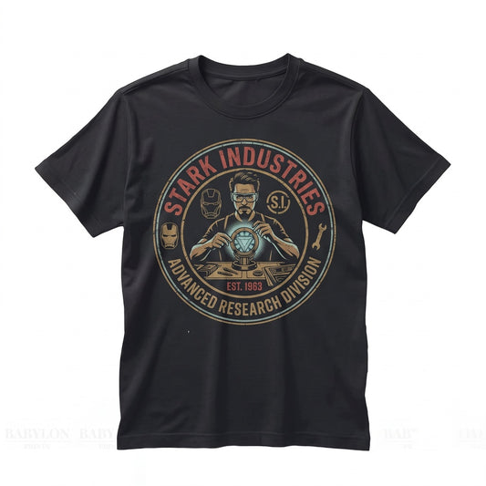 Vintage Retro Tony Stark Arc Reactor Superhero Graphic Movie Fan Gift Unisex TShirt
