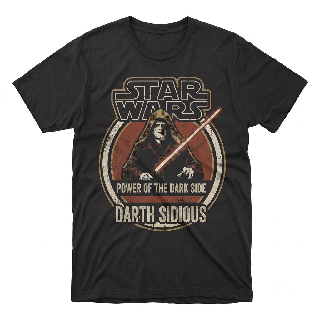 Vintage Emperor Palpatine Darth Sidious Dark Lord Sith Villain Graphic SciFi May 4th Retro Apparel Unisex TShirt
