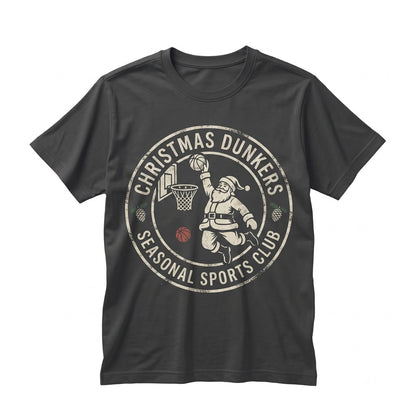 Christmas Basketball Santa Claus Holiday Gift Wrap Pattern Athletic Graphic Unisex TShirt