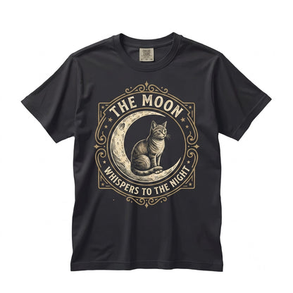 Cat Moon Silhouette Celestial Night Sky Kitty Graphic Unisex TShirt