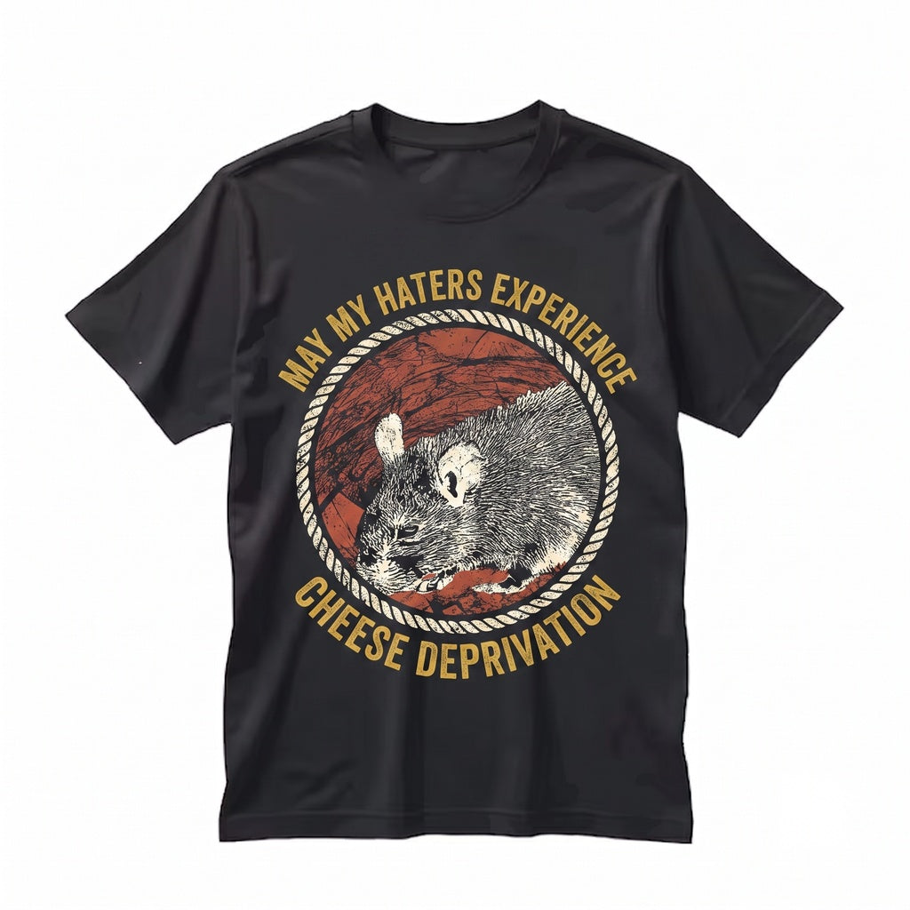 Funny May My Haters Experience Cheese Deprivation Vintage Japanese Mouse Graphic Humor Apparel Unisex TShirt