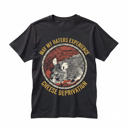 Funny May My Haters Experience Cheese Deprivation Vintage Japanese Mouse Graphic Humor Apparel Unisex TShirt
