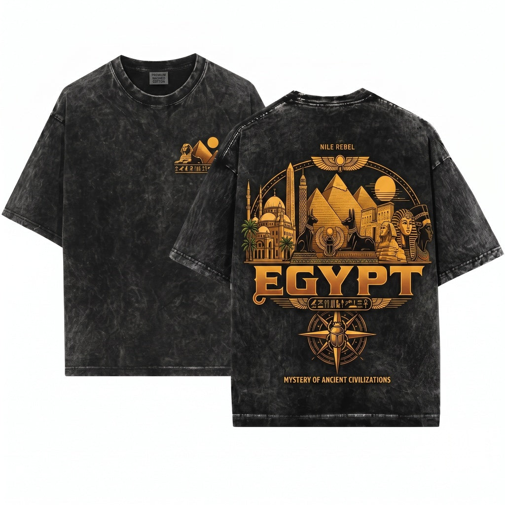 Ancient Egyptian Pyramids Pharaoh Archaeology History Culture Graphic Travel Gift Lovers Unisex Wash T-Shirt