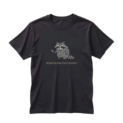 I Require Snacks Embroidered Raccoon Funny Cozy Goblincore Animal Lover Gift Unisex TShirt