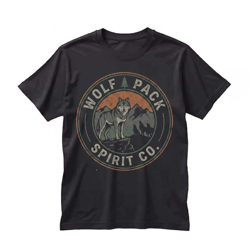 Vintage 90s Wolf Moon Graphic Forest Wildlife Nature Animal Lover Gift Unisex TShirt