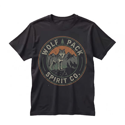 Vintage 90s Wolf Moon Graphic Forest Wildlife Nature Animal Lover Gift Unisex TShirt