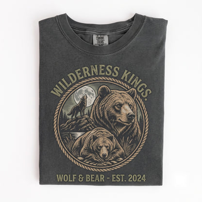 Retro Bear Graphic Woodland Moonlit Animal Rustic Wilderness Adventure Style Gift Unisex TShirt