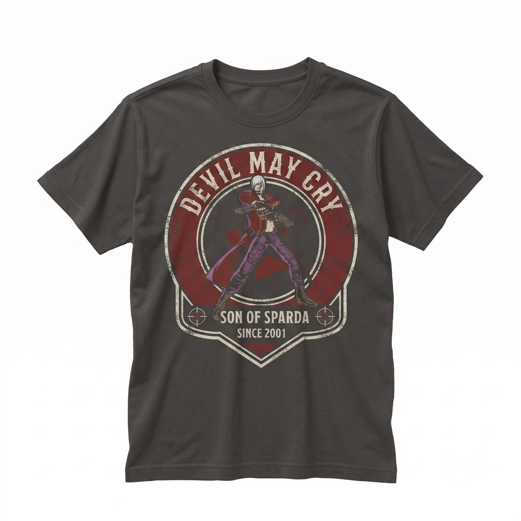 Dante Demon Hunter Dual Guns Graphic Cotton Vintage Gaming Apparel Unisex TShirt