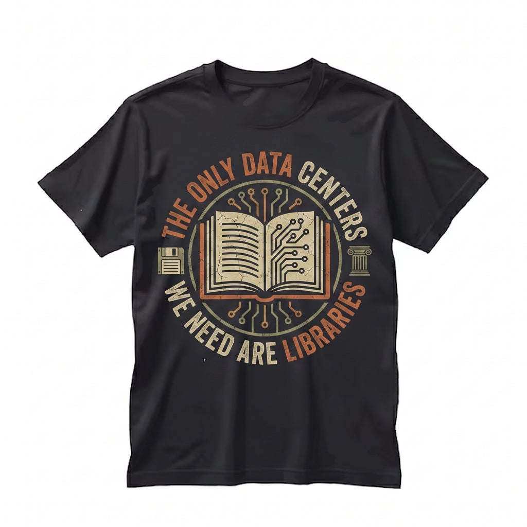 The Only Data Centers We Need Are Libraries Retro Book Lover Librarian Gift for Reader Teacher Unisex TShirt