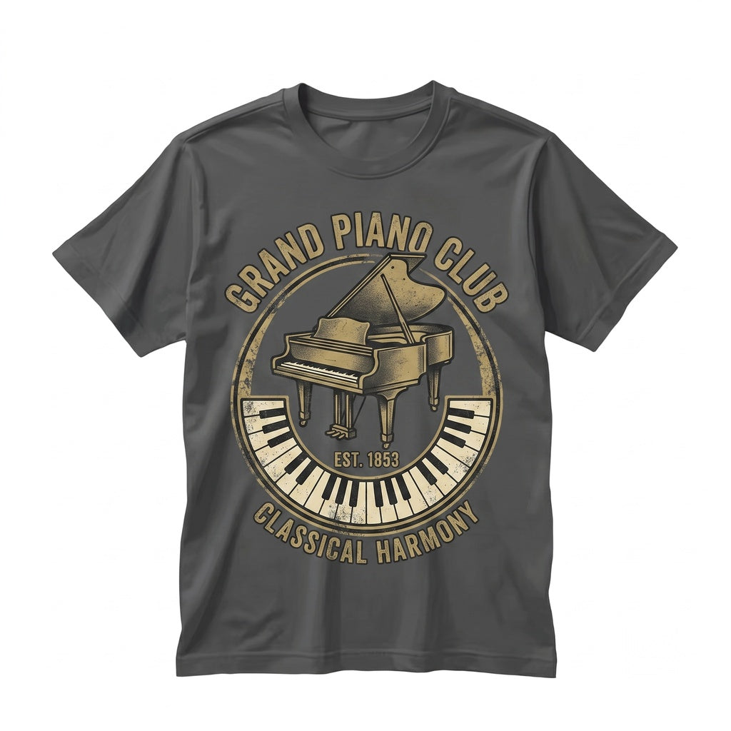Elegant Grand Piano Classical Musician Gift, Faux Gold Print Treble Clef Music Lover Unisex TShirt