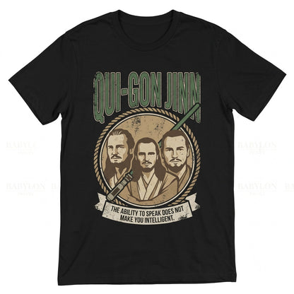 Vintage Qui-Gon Jinn Master Graphic Apparel, Retro Phantom Menace Jedi Knight Top, Unisex TShirt