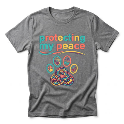 Protecting My Peace Dog Mom Minimalist Self Care Paw Print Unisex TShirt