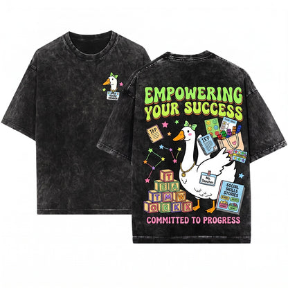 Support Is On The Way Silly Goose Special Education Teacher IEP Tools SPED Funny Unisex Wash T-Shirt