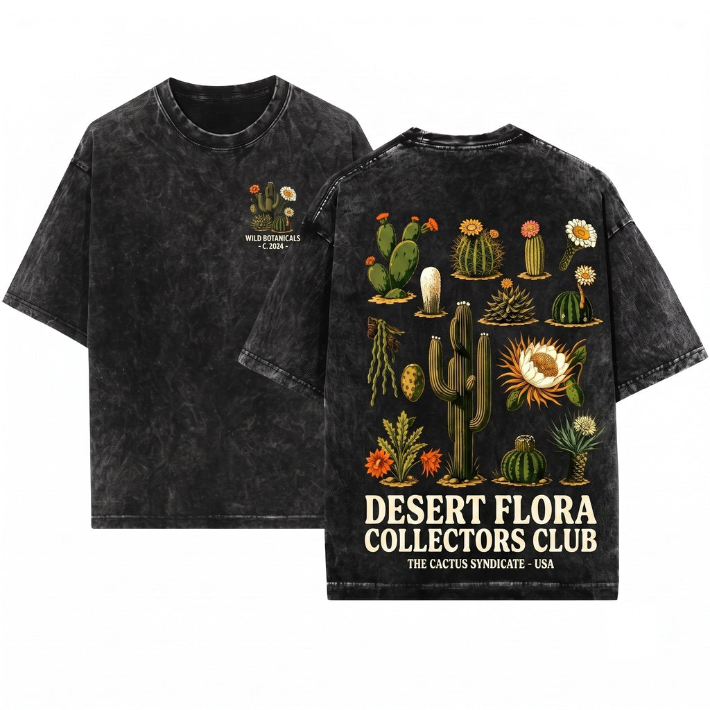 Cute Cactus Succulent Botanical Plant Desert Nature Gardener Lover Gift Unisex Wash T-Shirt