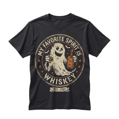 Halloween Ghost Whiskey Graphic Funny Spooky Season Bourbon Drinker Apparel Unisex TShirt