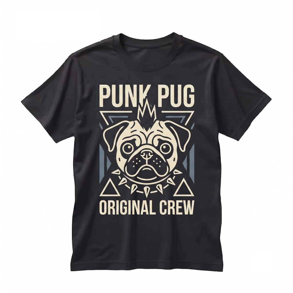 Funny Vintage Punk Pug Dog Graphic Mohawk Gothic Pet Mom Lover Gift Unisex TShirt