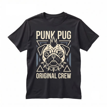 Funny Vintage Punk Pug Dog Graphic Mohawk Gothic Pet Mom Lover Gift Unisex TShirt