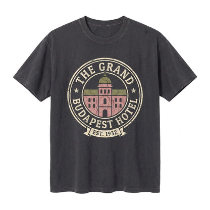 Pastel Pink Hotel Aesthetic Vintage Cinema Graphic Short Sleeve Cotton Top Unisex TShirt