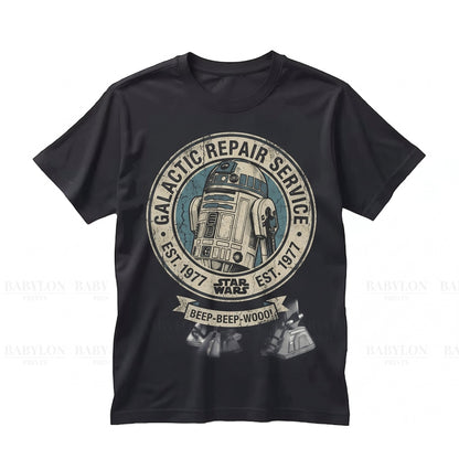 Vintage R2-D2 Graphic Droid Retro Sci-Fi Robot May Fourth Theme Park Matching Apparel Unisex TShirt