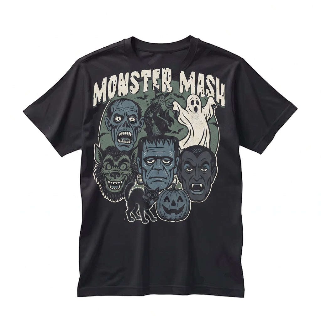 Retro Halloween Spooky Season Graphic Monster Mash Vintage Party Apparel Unisex TShirt