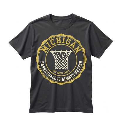 Vintage Michigan Basketball Graphic Minimalist Streetwear Hoops Unisex TShirt