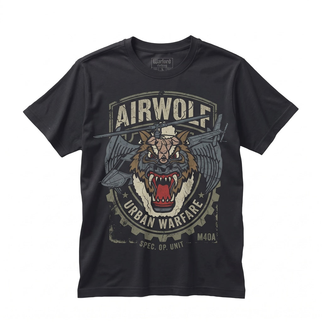 Airwolf Retro Helicopter 1980s TV Show Action Classic Graphic Apparel Unisex TShirt