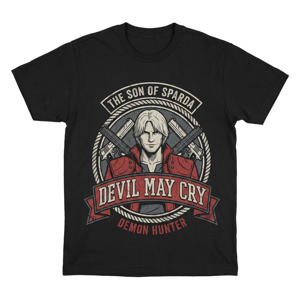 Dante Demon Hunter Gunplay Vintage Graphic Cotton Short Sleeve Apparel Unisex TShirt