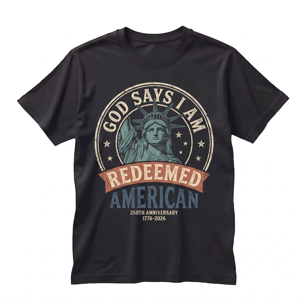 USA 250th Semiquincentennial God Says I Am Patriotic Christian Faith Independence Day 1776-2026 Fourth of July Apparel Unisex
