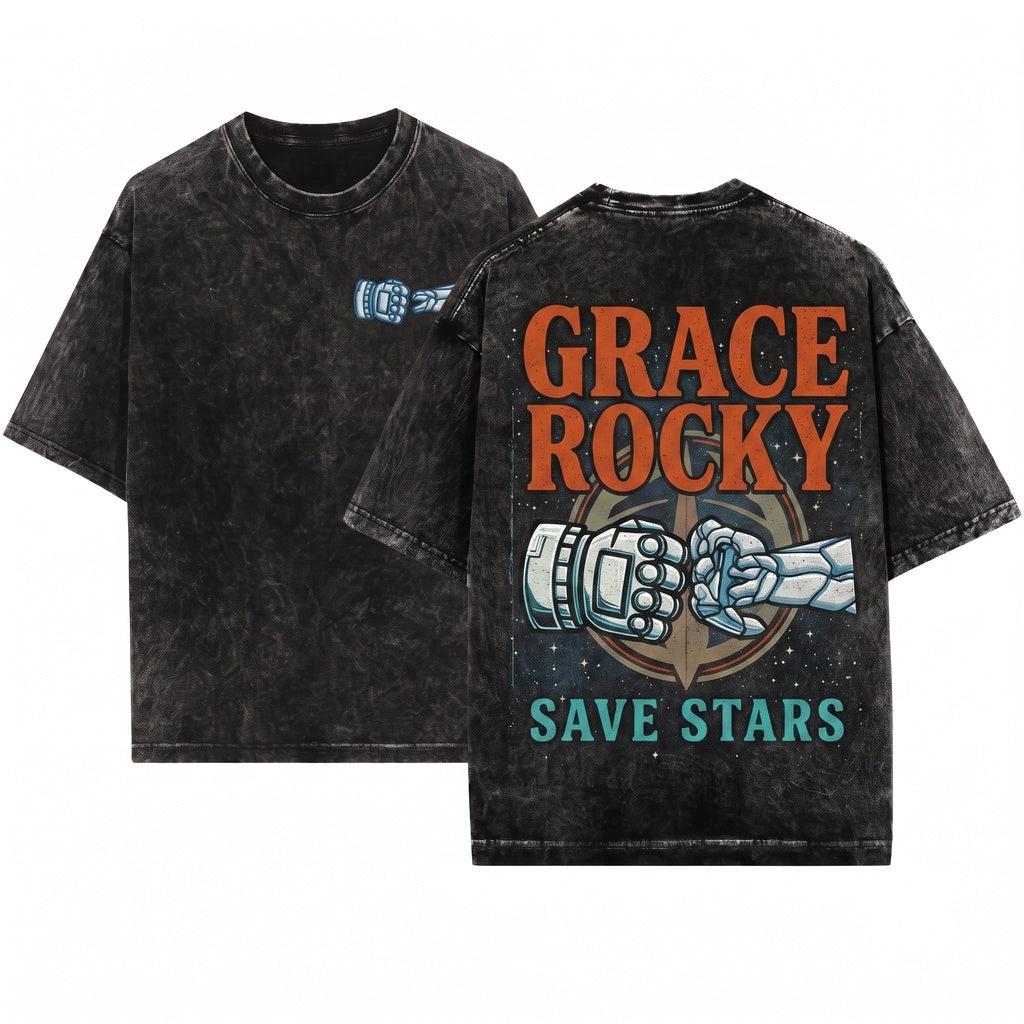 Project Hail Mary Grace Rocky Embroidered Fist Bump Sci Fi Movie Fan Apparel Sweatshirt Gift Unisex Wash T-Shirt
