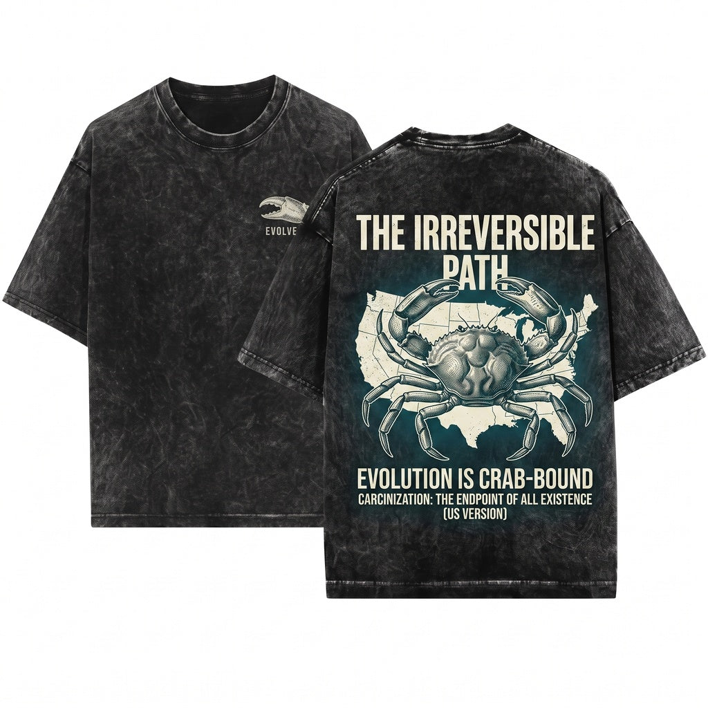 Carcinization Definition Evolve Into Crab Funny Biology Graphic Unisex Wash T-Shirt