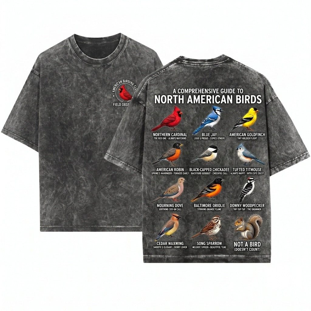 Funny Birdwatcher Graphic Nature Lover Gift How To Identify Birds Unisex Wash T-Shirt