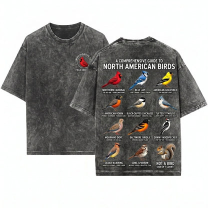 Funny Birdwatcher Graphic Nature Lover Gift How To Identify Birds Unisex Wash T-Shirt