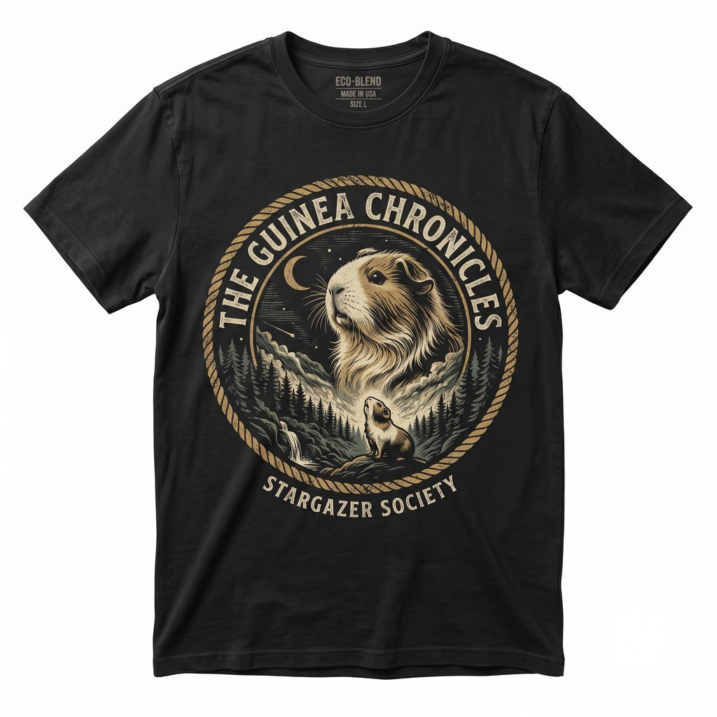 Funny Guinea Pig Howling at the Moon Graphic Retro 90s Vintage Animal Lover Pet Gift Unisex TShirt