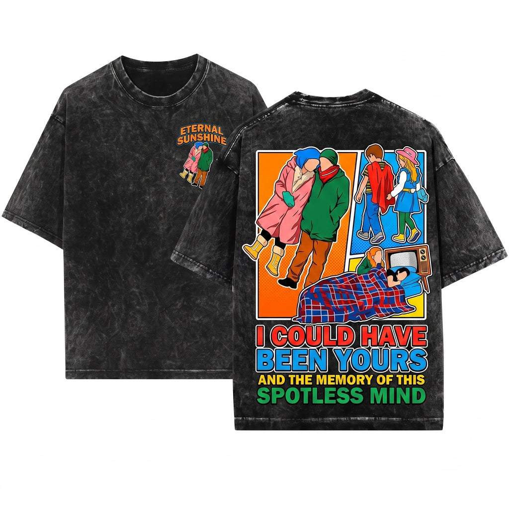 Eternal Sunshine Movie Collage Joel Clementine Fan Art Collectible Unisex Wash T-Shirt