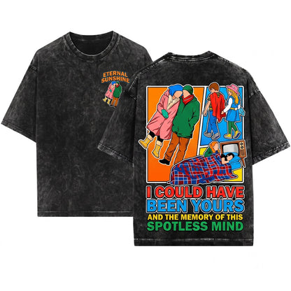 Eternal Sunshine Movie Collage Joel Clementine Fan Art Collectible Unisex Wash T-Shirt