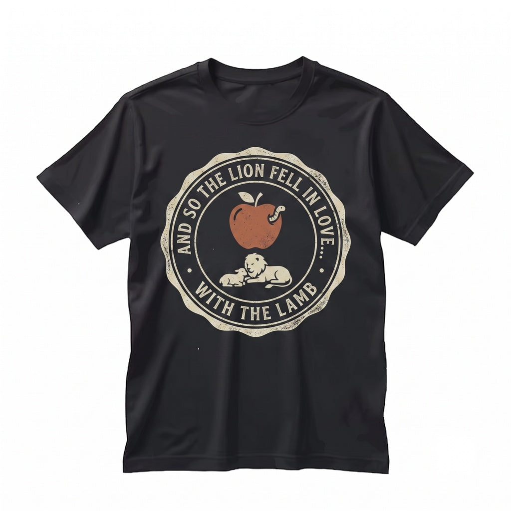 And So The Lion Fell in Love With Lamb Embroidered Book Quote Vampire Romance Novel Merch Apparel, Graphic Cotton Unisex TShirt