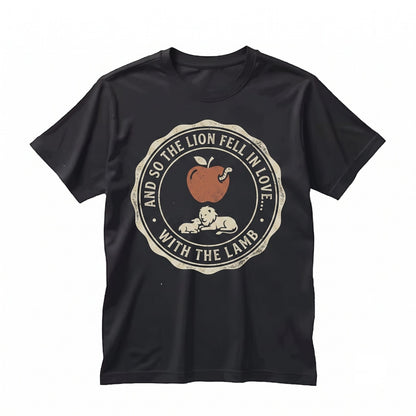 And So The Lion Fell in Love With Lamb Embroidered Book Quote Vampire Romance Novel Merch Apparel, Graphic Cotton Unisex TShirt