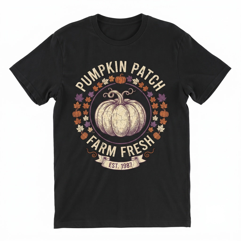 Pumpkin Patch Vintage Autumn Farm Fresh Retro Fall Graphic Apparel Unisex TShirt